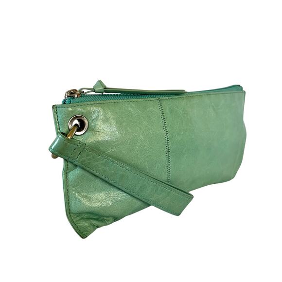 HOBO Vida Aqua Blue Leather Wristlet Bag - Picture 8 of 8